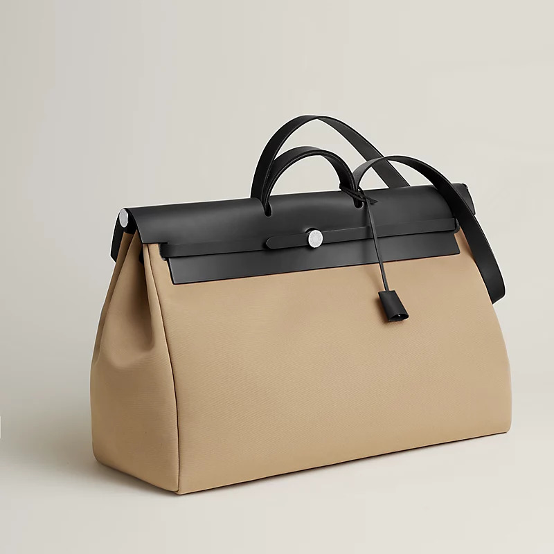 Túi Hermes Herbag Zip Retourne Cabine Tilt Bag 50 Nam Nâu Đen