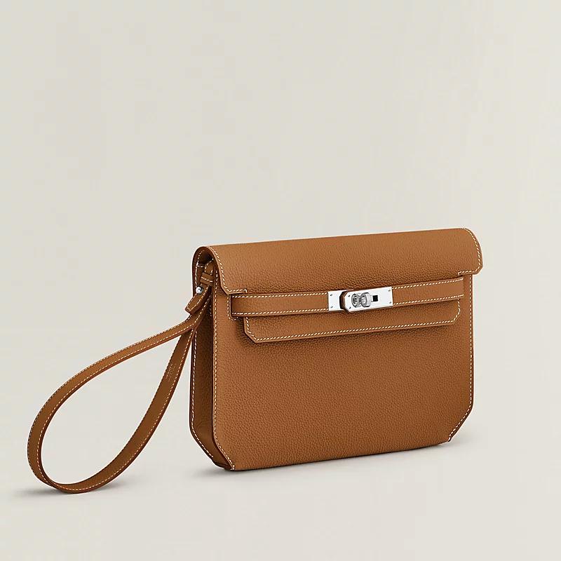 Túi Hermes Kelly Depeches 25 Pouch Nam Nâu