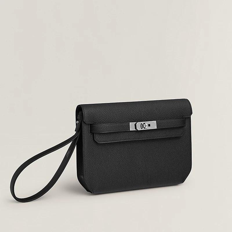 Túi Hermes Kelly Depeches 25 Pouch Nam Đen