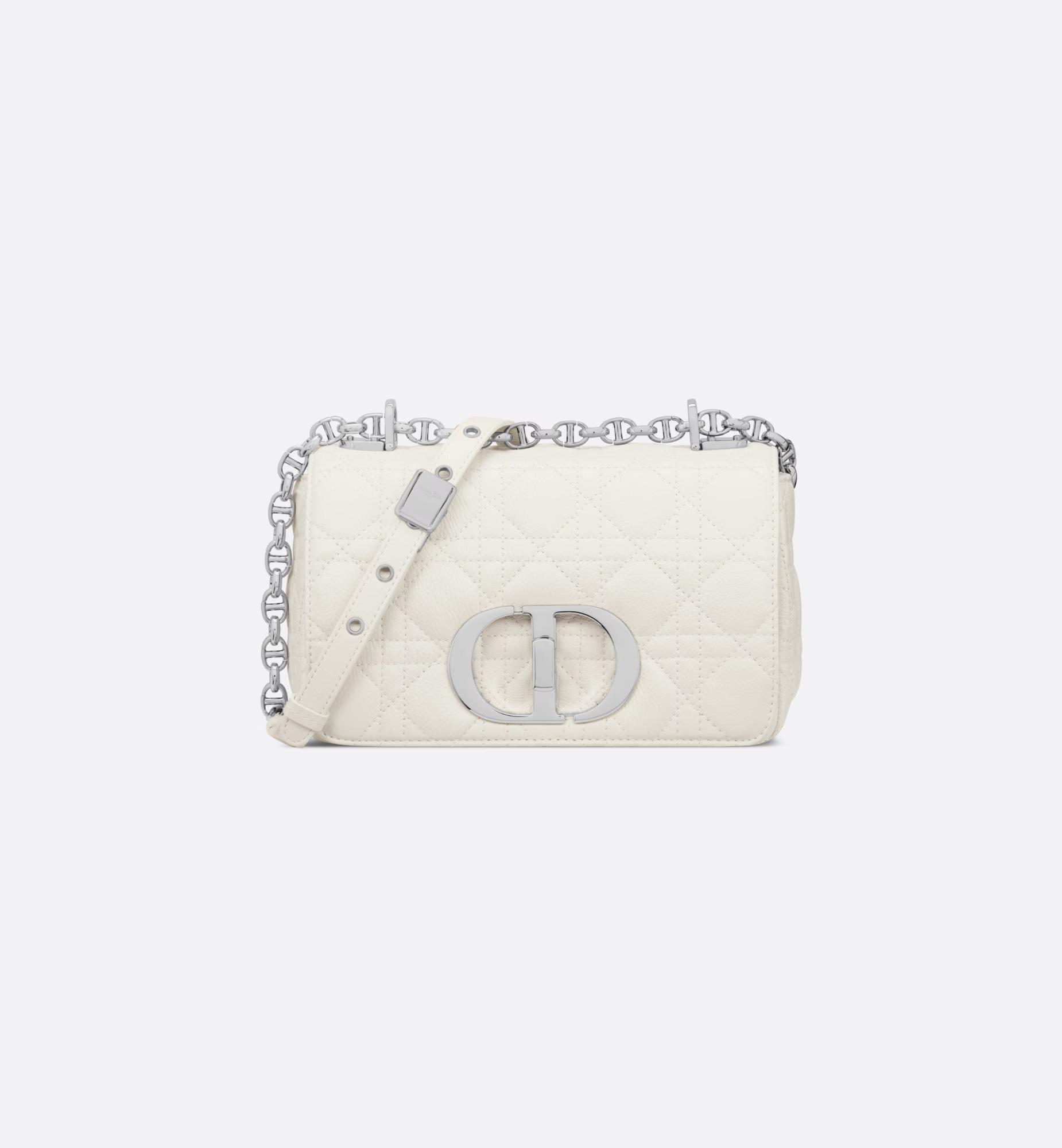 Túi Dior Small Dior Caro Bag Latte Supple Cannage Calfskin Nữ Trắng