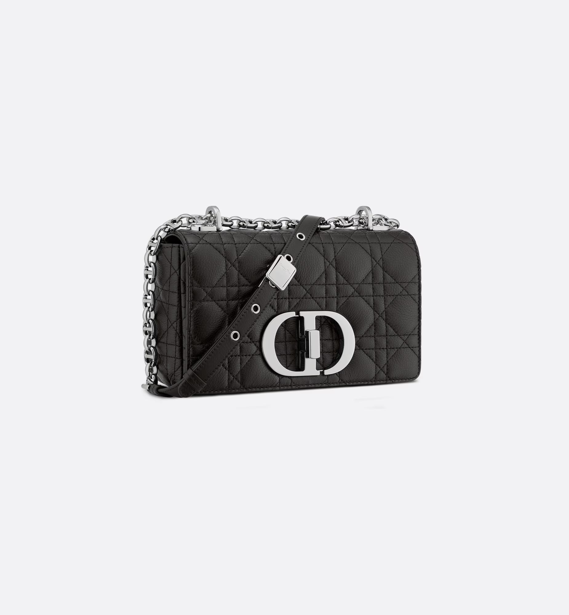 Túi Dior Small Dior Caro Bag Latte Supple Cannage Calfskin Nữ Đen