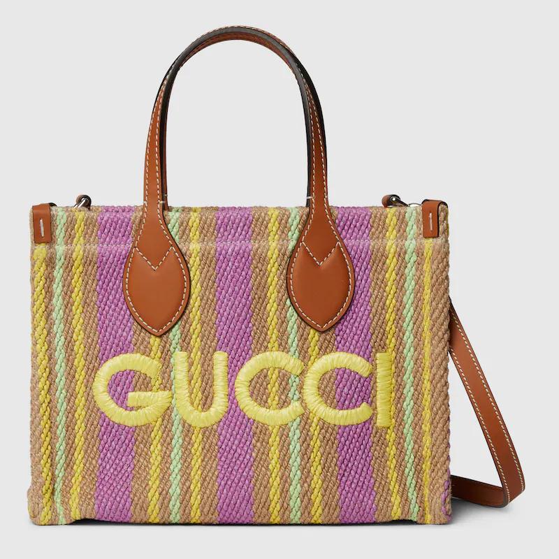 Túi Gucci Small Tote Bag With Gucci Patch Nữ Multicolor