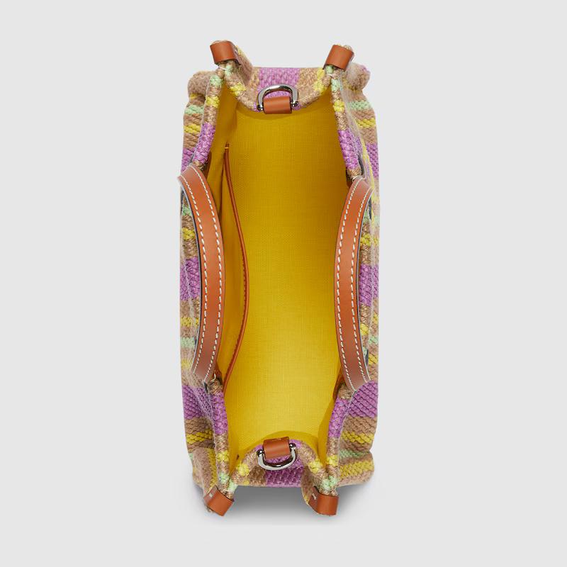 Túi Gucci Small Tote Bag With Gucci Patch Nữ Multicolor