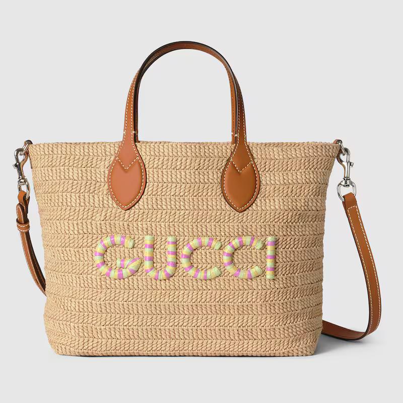 Túi Gucci Small Tote Bag With Gucci Patch Nữ Be