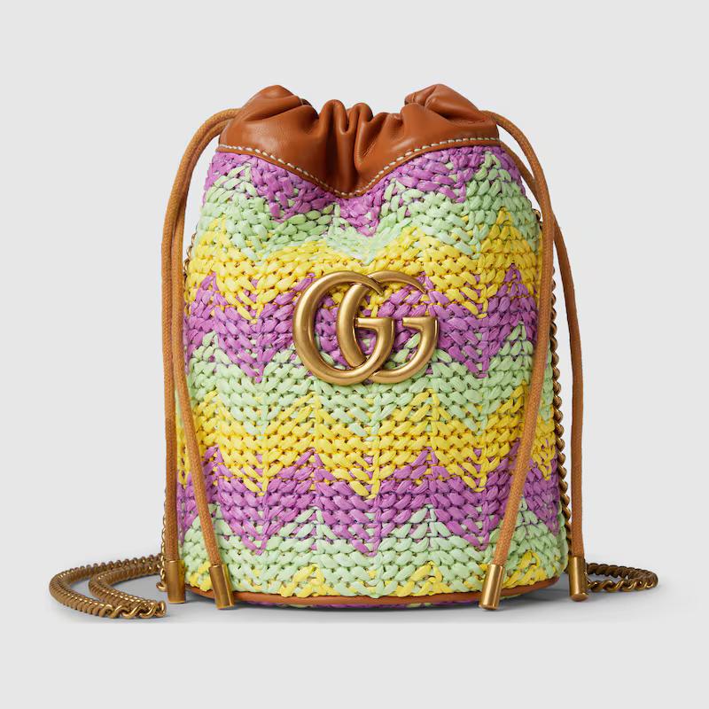 Túi Gucci Gg Marmont Super Mini Bucket Bag Nữ Multicolor