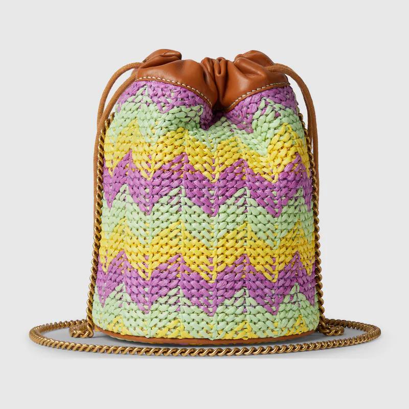 Túi Gucci Gg Marmont Super Mini Bucket Bag Nữ Multicolor