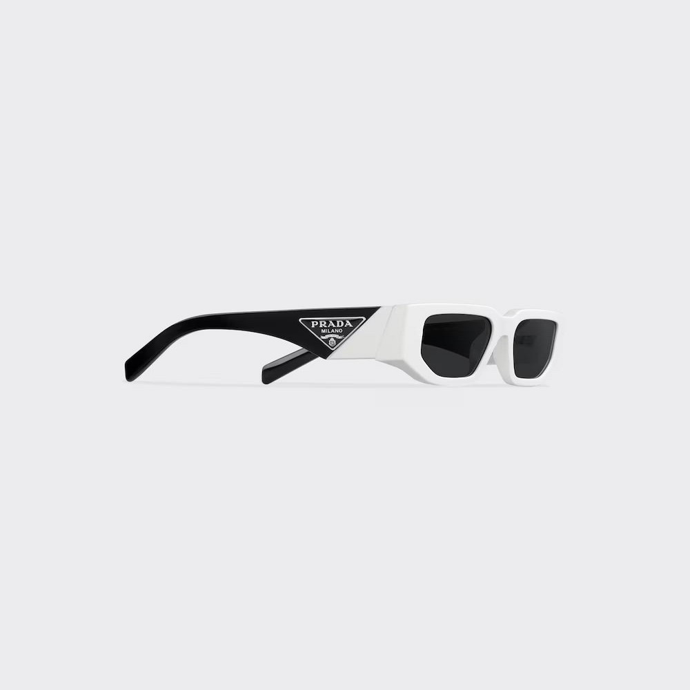 Kính Prada Sunglasses With Triangle Logo Nam Trắng Đen