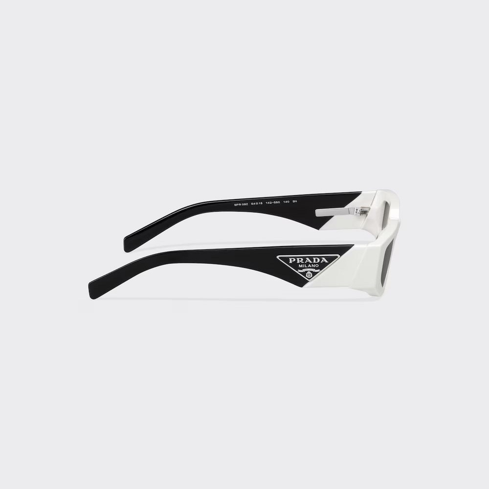 Kính Prada Sunglasses With Triangle Logo Nam Trắng Đen