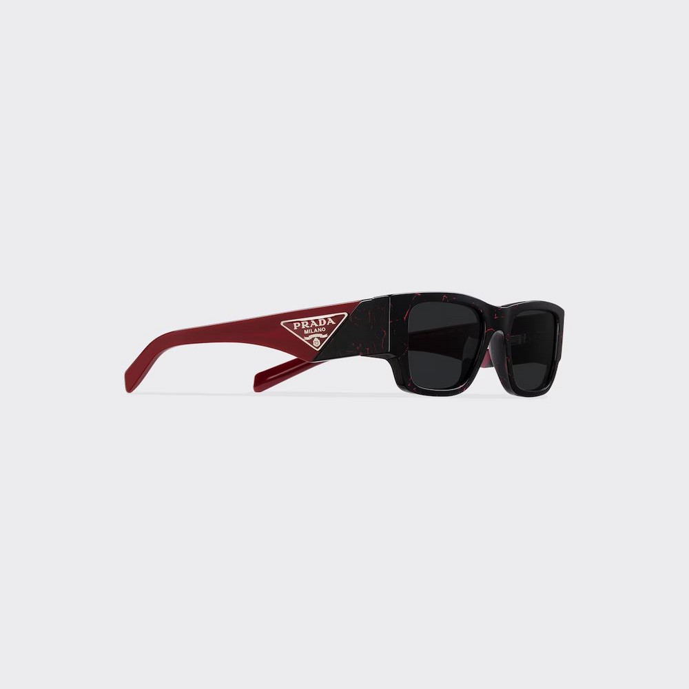 Kính Prada Sunglasses With Triangle Logo Nam Đen Đỏ