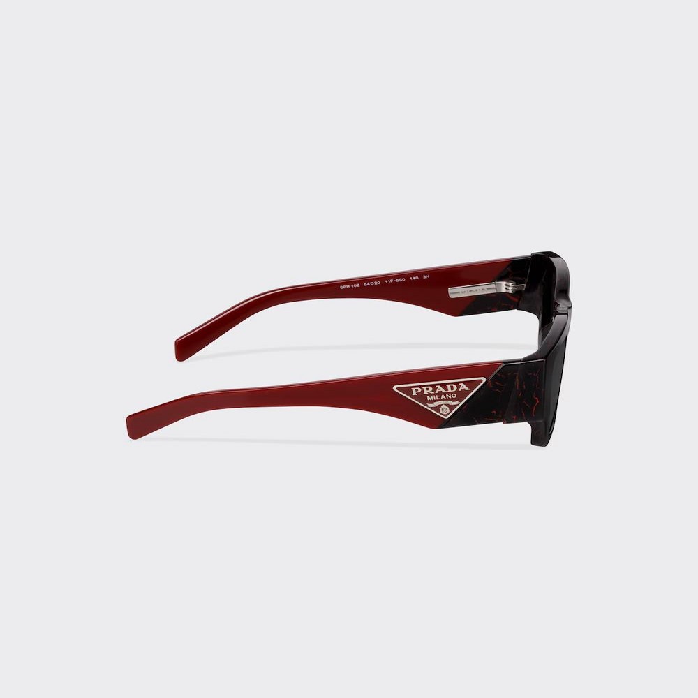 Kính Prada Sunglasses With Triangle Logo Nam Đen Đỏ