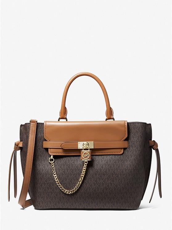 Túi Michael Kors Hamilton Legacy Large Logo Belted Satchel Nữ Nâu