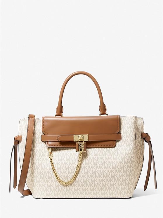 Túi Michael Kors Hamilton Legacy Large Logo Belted Satchel Nữ Trắng