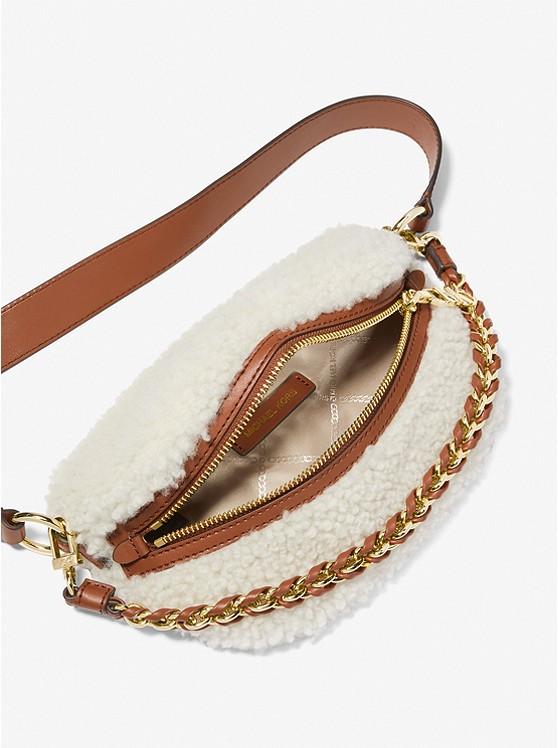 Túi Michael Kors Slater Extra-Small Shearling Sling Pack Nữ Trắng