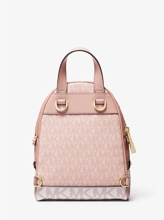 Túi Michael Kors Rhea Mini Color-Block Logo Backpack Nữ Hồng Trắng