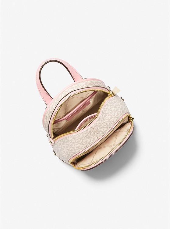 Túi Michael Kors Rhea Mini Color-Block Logo Backpack Nữ Hồng