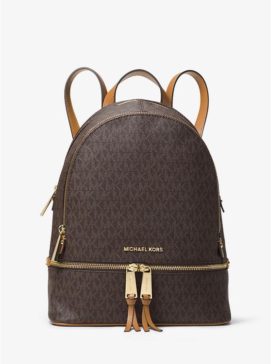 Túi Michael Kors Rhea Medium Logo Backpack Nữ Nâu