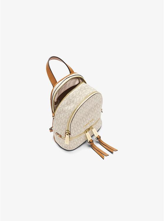 Túi Michael Kors Rhea Mini Logo Backpack Nữ Trắng