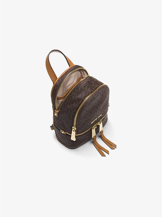 Túi Michael Kors Rhea Mini Logo Backpack Nữ Nâu