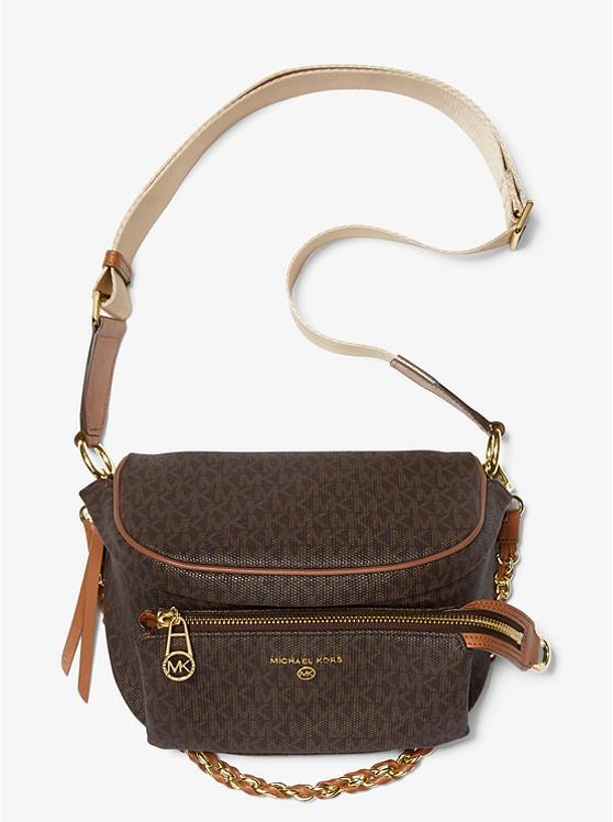 Túi Michael Kors Slater Medium Logo Sling Pack Bag Nữ Nâu