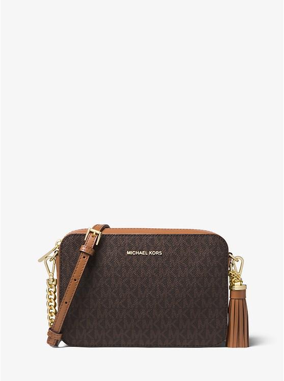 Túi Michael Kors Jet Set Medium Logo Crossbody Bag Nữ Nâu