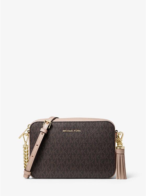 Túi Michael Kors Jet Set Medium Logo Crossbody Bag Nữ Hồng Nâu