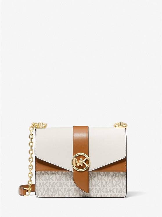 Túi Michael Kors Greenwich Small Color-Block Logo And Saffiano Leather Crossbody Bag Nữ Trắng