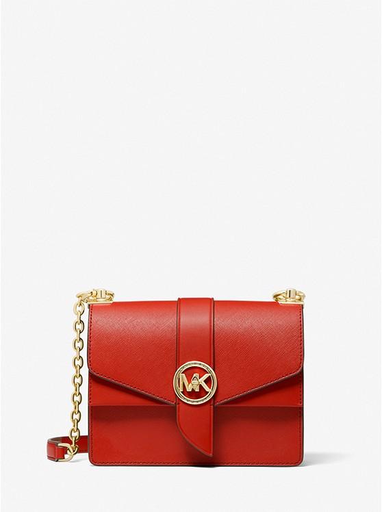 Túi Michael Kors Greenwich Small Saffiano Leather Crossbody Bag Nữ Đỏ