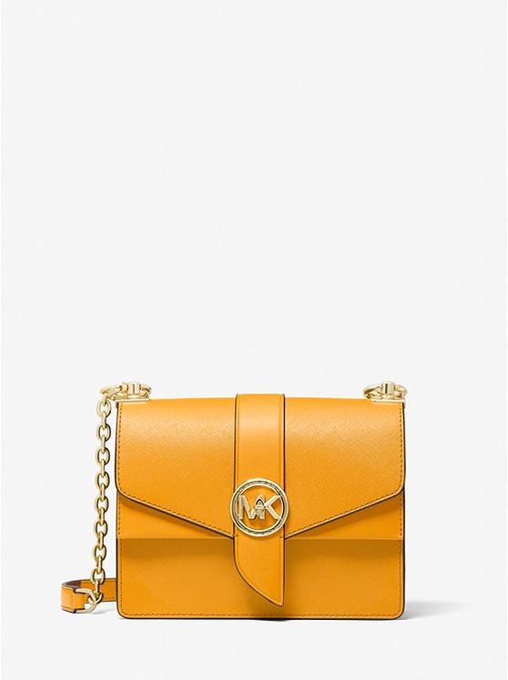 Túi Michael Kors Greenwich Small Saffiano Leather Crossbody Bag Nữ Vàng