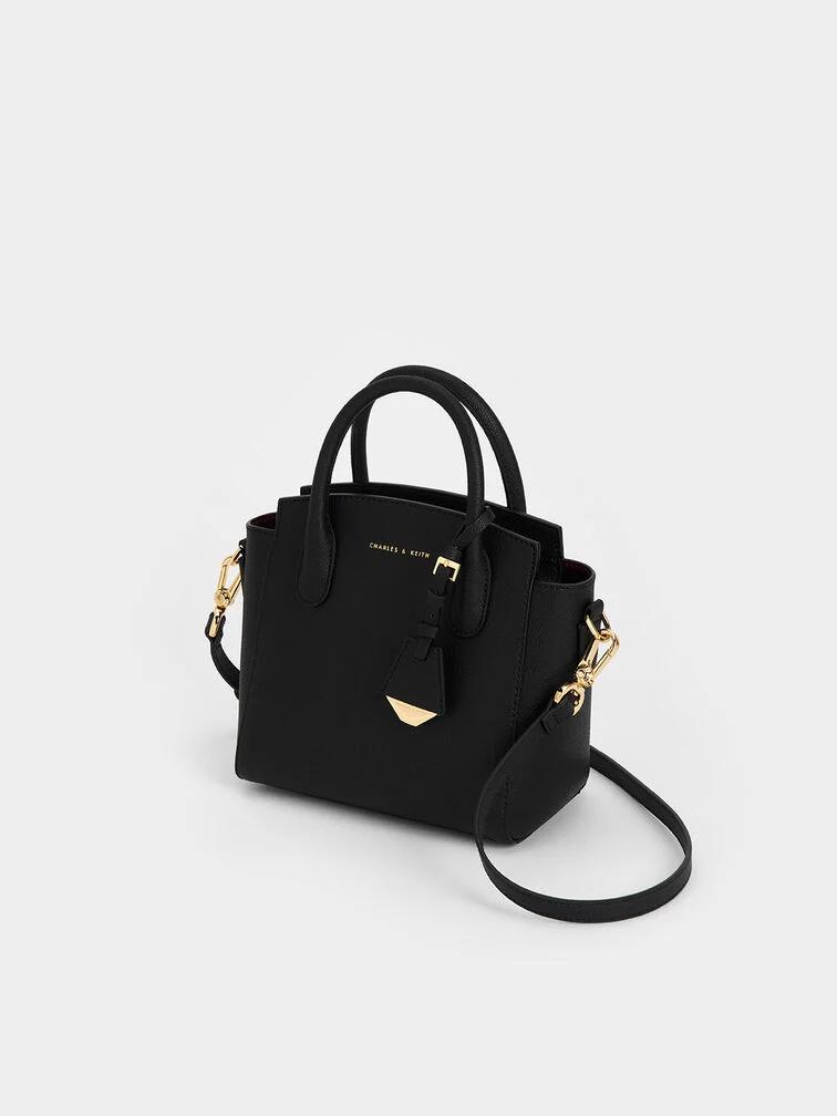 Túi Charles & Keith Double Handle Trapeze Nữ Đen