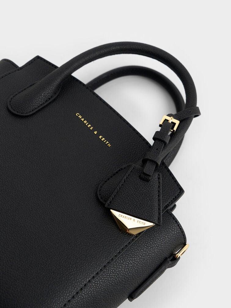 Túi Charles & Keith Double Handle Trapeze Nữ Đen