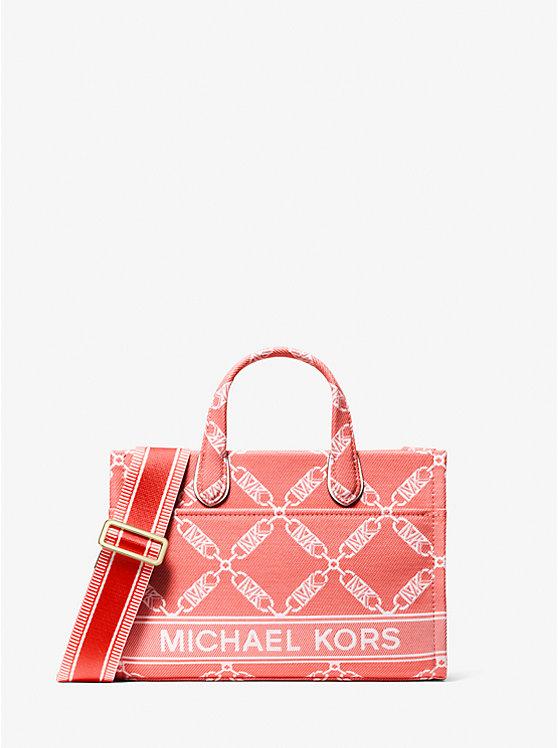 Túi Michael Kors Gigi Small Empire Logo Jacquard Messenger Bag Nữ Đỏ