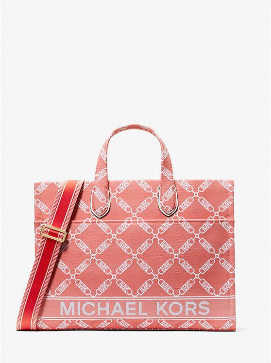 Túi Michael Kors Gigi Large Empire Logo Jacquard Tote Bag Nữ Đỏ