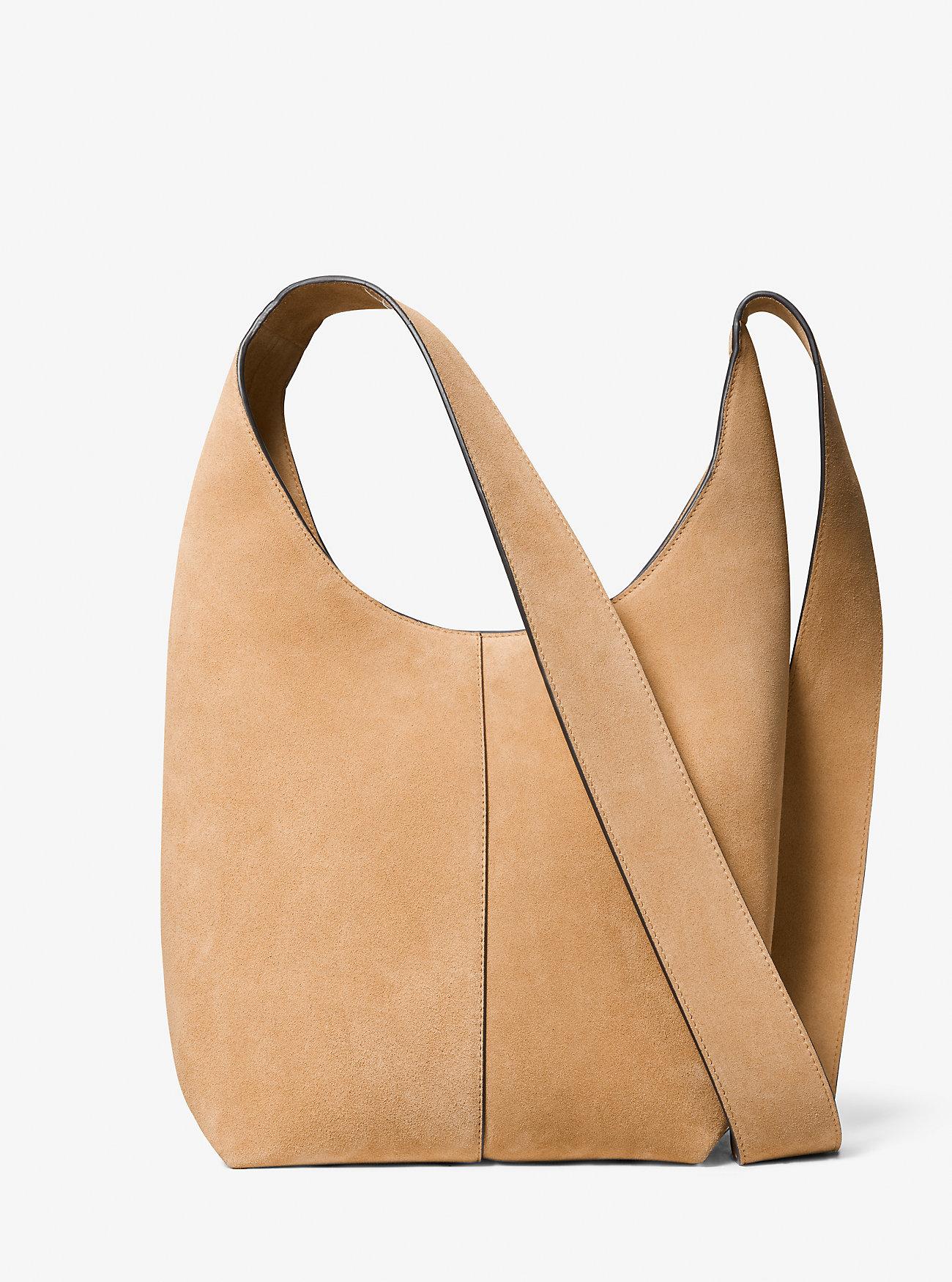 Túi Michael Kors Dede Medium Suede Hobo Bag Nữ Be