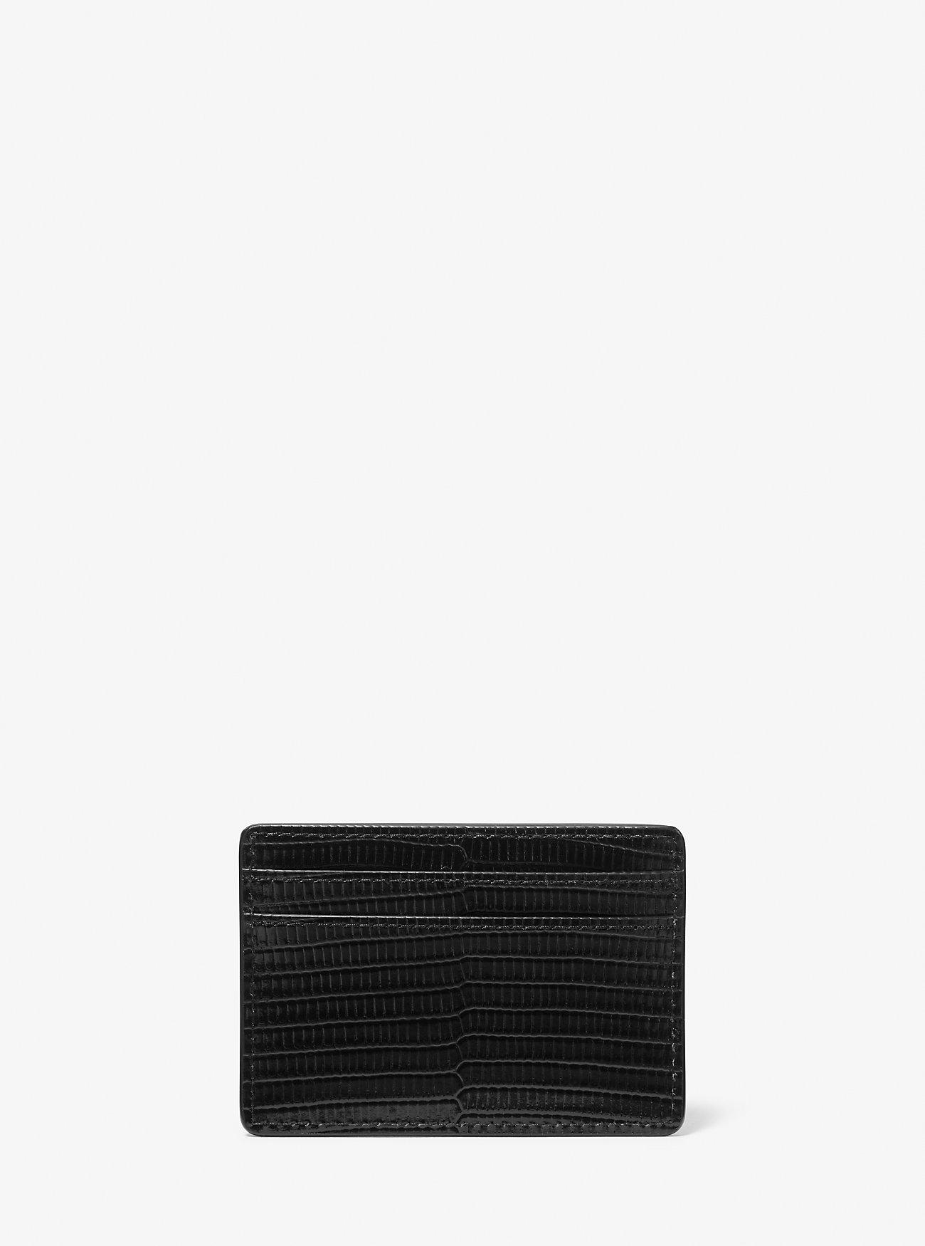 Túi Michael Kors Jet Set Lizard Embossed Leather Card Case Nữ Đen