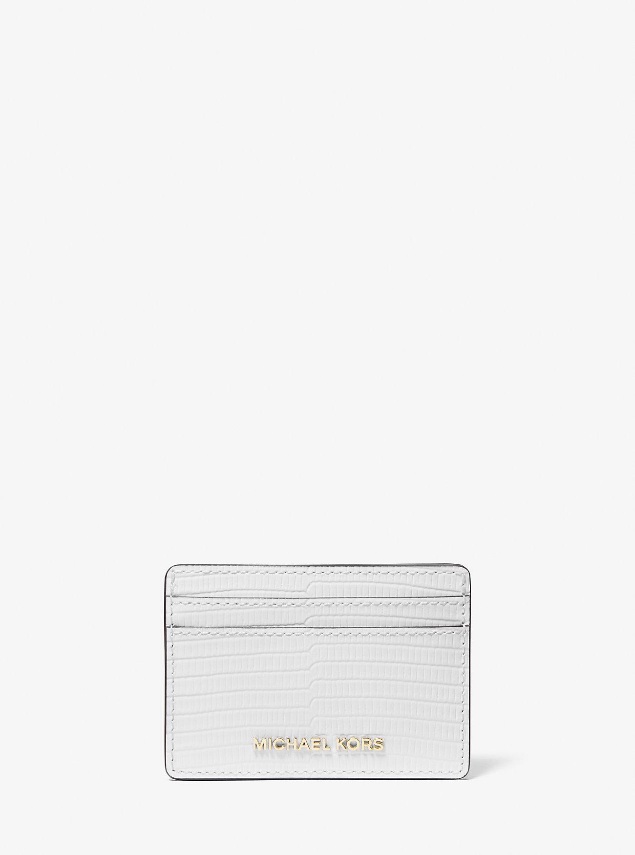 Túi Michael Kors Jet Set Lizard Embossed Leather Card Case Nữ Trắng