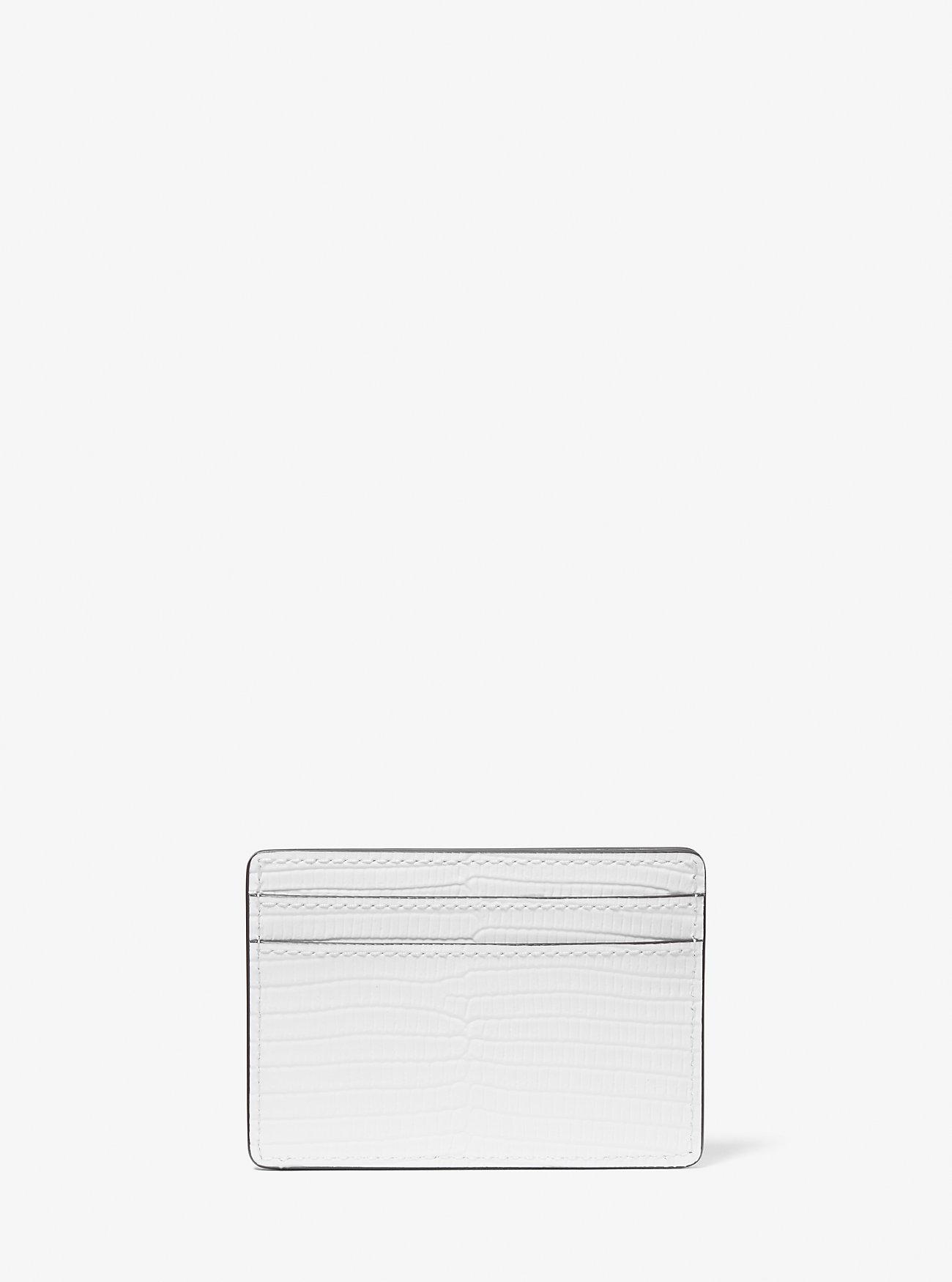 Túi Michael Kors Jet Set Lizard Embossed Leather Card Case Nữ Trắng