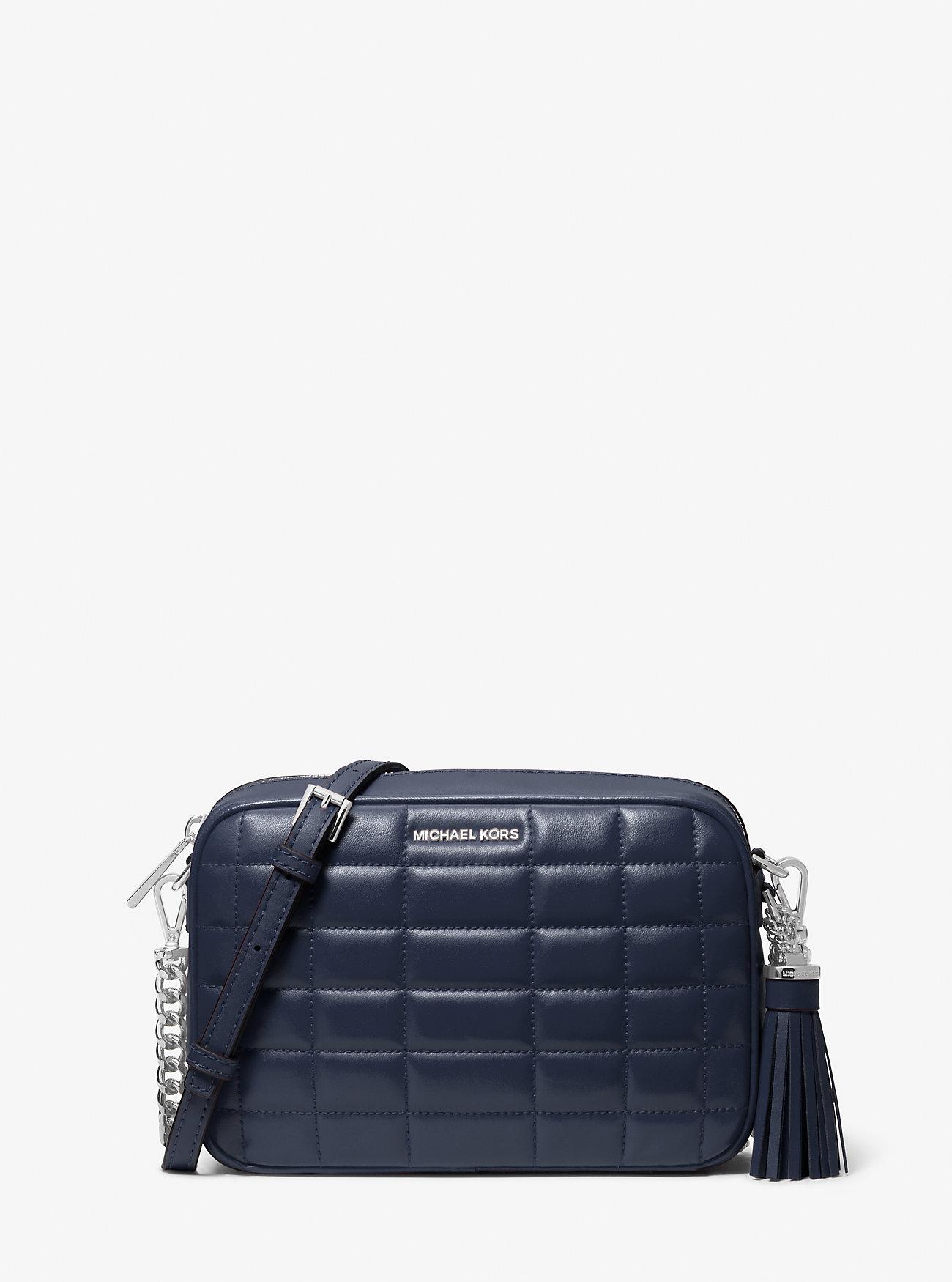 Túi Michael Kors Jet Set Medium Quilted Leather Crossbody Bag Nữ Xanh Navy