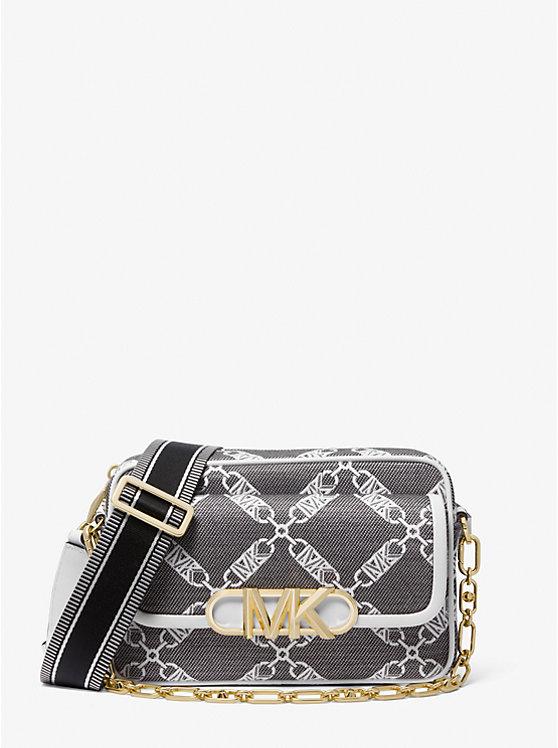 Túi Michael Kors Parker Medium Empire Logo Jacquard Crossbody Bag Nữ Đen