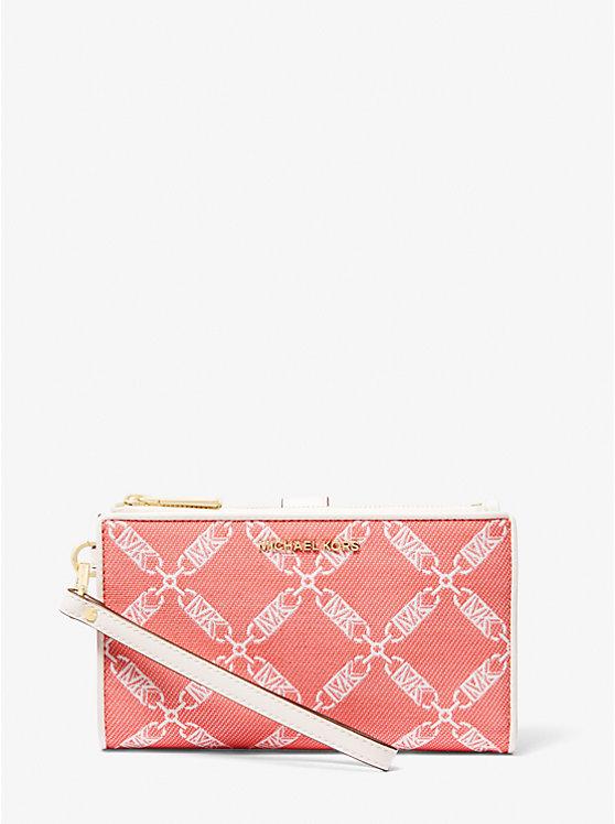 Túi Michael Kors Jet Set Large Empire Logo Jacquard Wristlet Nữ Đỏ