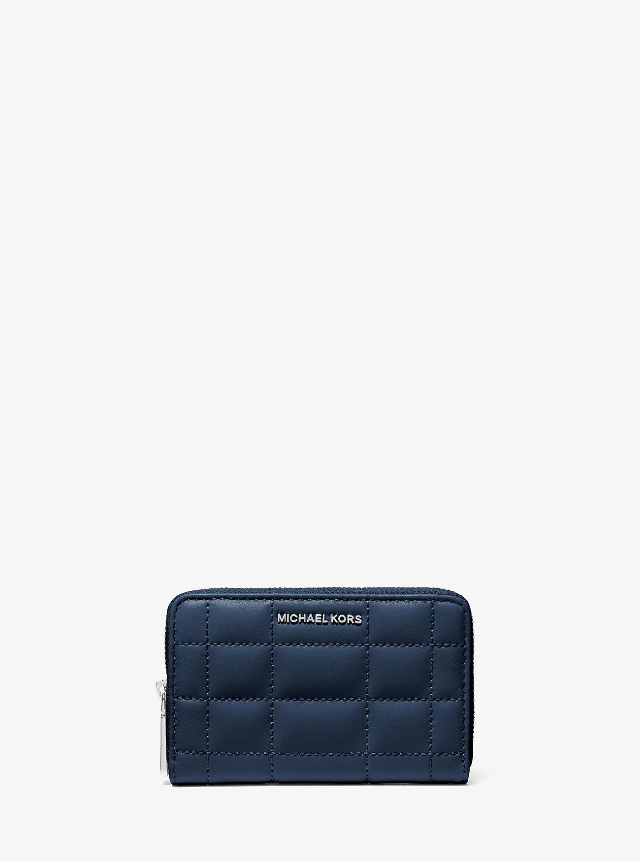 Túi Michael Kors Small Quilted Leather Wallet Nữ Xanh Navy