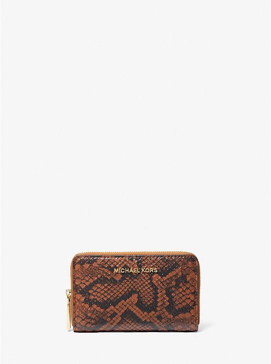 Túi Michael Kors Small Snake Embossed Wallet Nữ Nâu