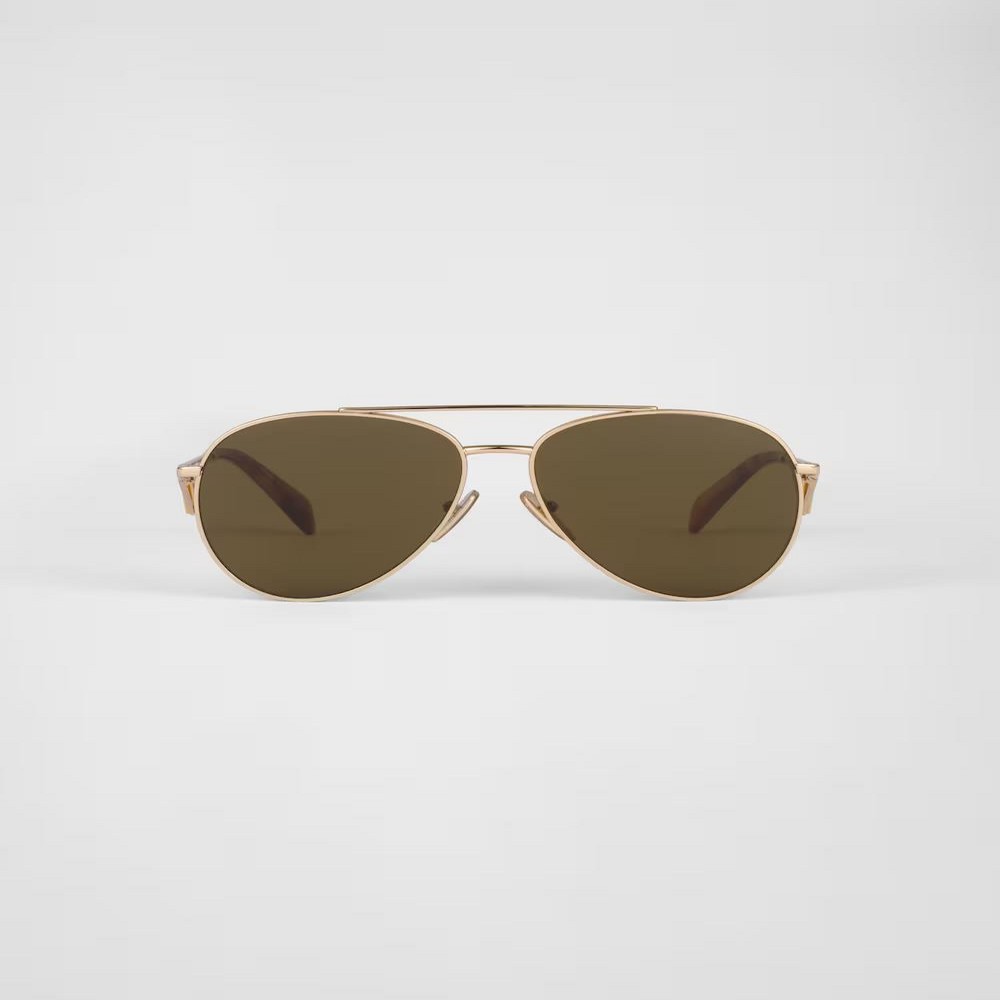 Kính Prada Sunglasses With Triangle Logo Nữ Nâu Vàng