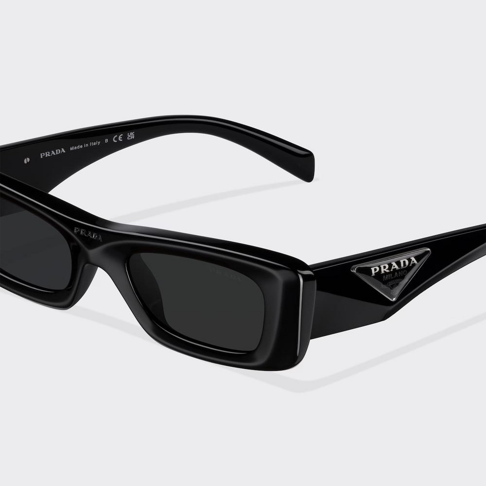 Kính Prada Sunglasses With Triangle Logo Slate Gray Nữ Đen