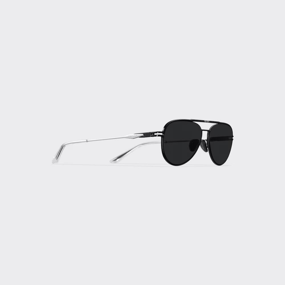 Kính Prada Sunglasses With Prada Logo Nam Đen Bạc