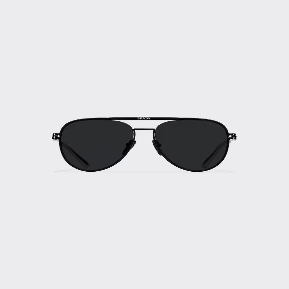 Kính Prada Sunglasses With Prada Logo Nam Đen Bạc