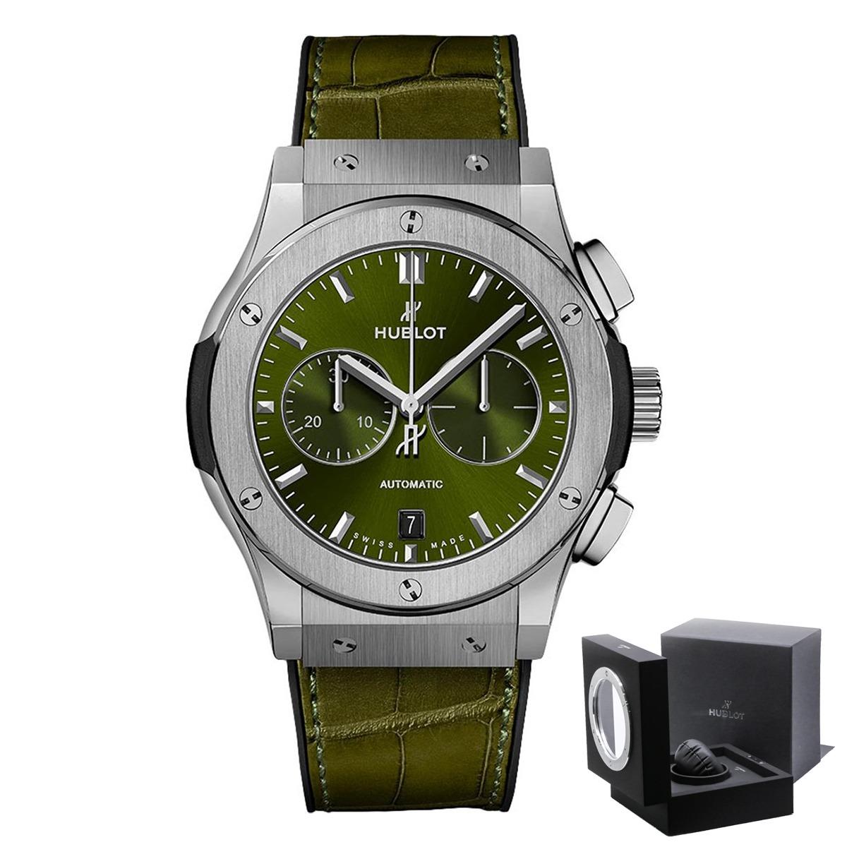 Đồng Hồ Hublot 541.Nx.8970.Lr Classic Fusion Chronograph Green Dial 42Mm Nam Xanh Lá