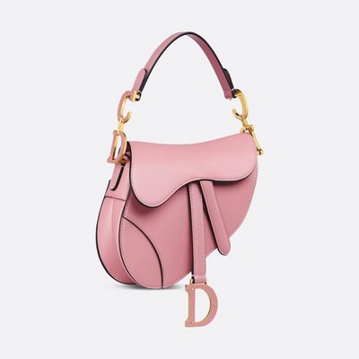 Túi Dior Mini Saddle Bag With Strap Melocoton Pink Pearlescent Deerskin