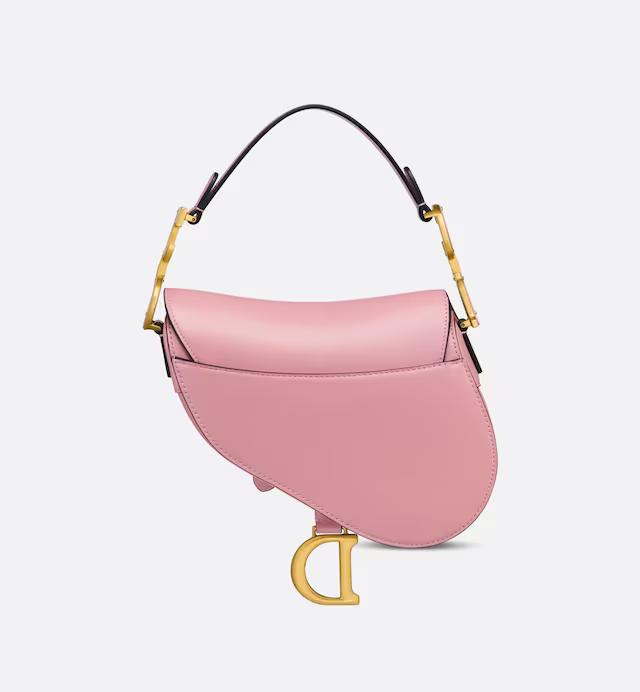 Túi Dior Mini Saddle Bag With Strap Melocoton Pink Pearlescent Deerskin