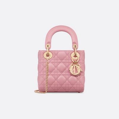 Túi Dior Mini Lady Dior Bag Melocoton Pink Cannage Lambskin