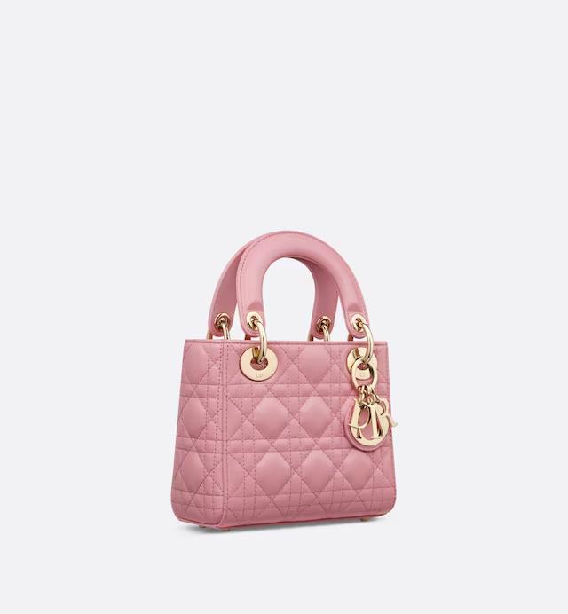 Túi Dior Mini Lady Dior Bag Melocoton Pink Cannage Lambskin